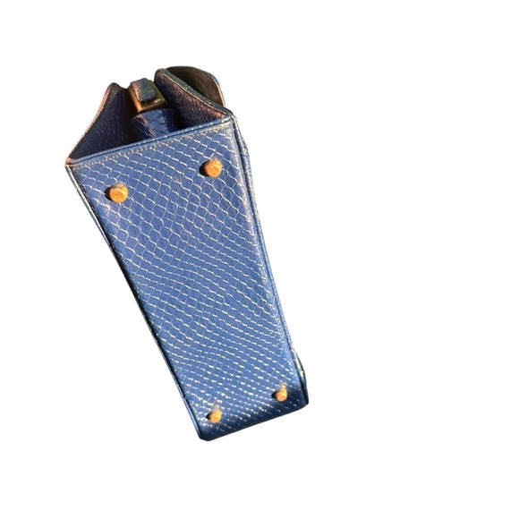 Vintage 60s Susan Gail lizard Kelly kiss lock top handle bag purse - Picture 6 of 11